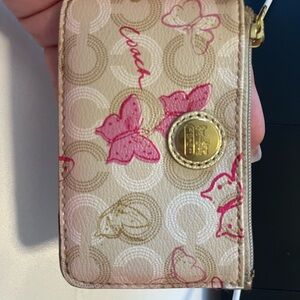Coach Pink Butterfly Card Holder